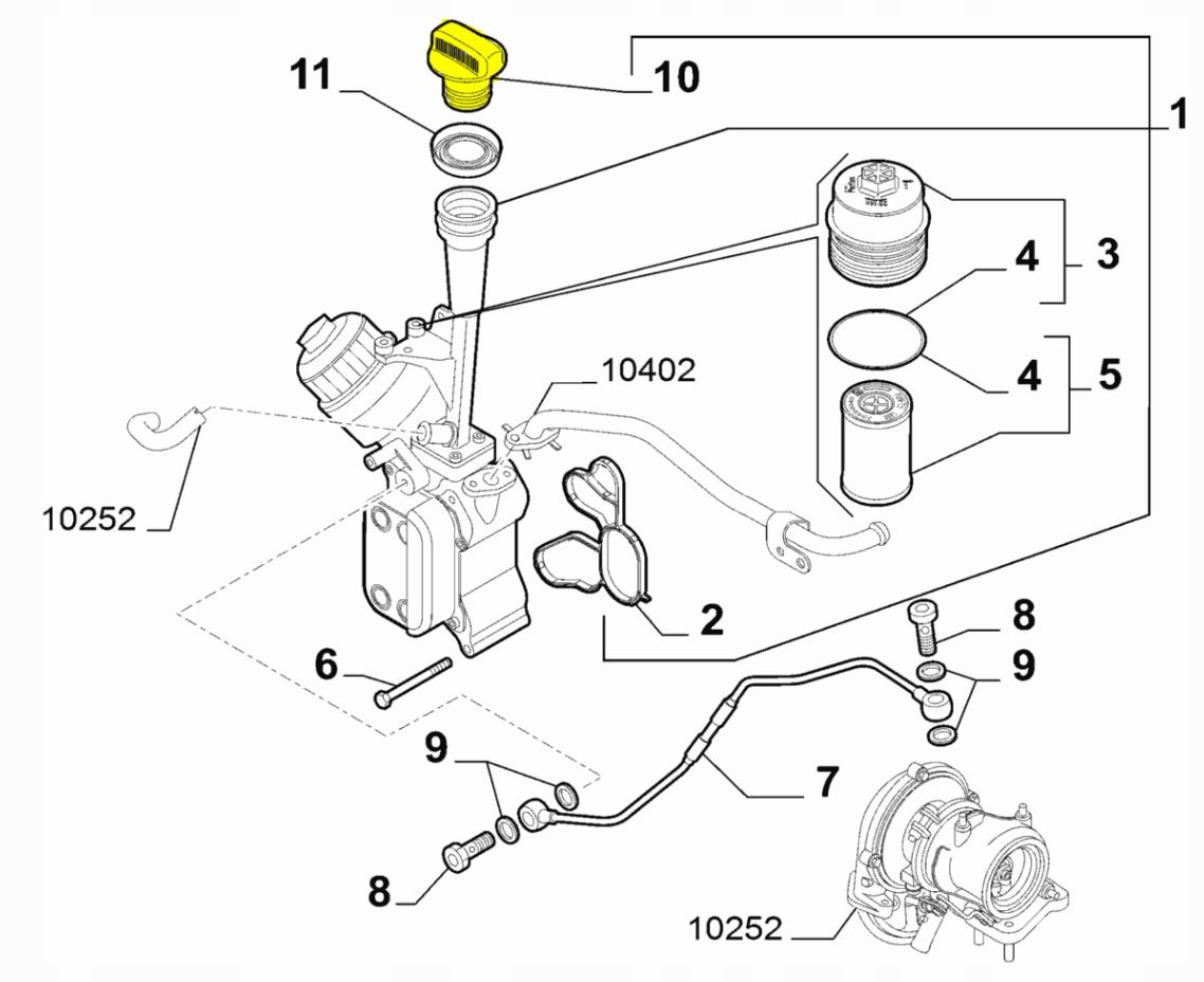 55217285 - Крышка масляного наполнителя Lancia Musa Ypsilon 1.3 jtd