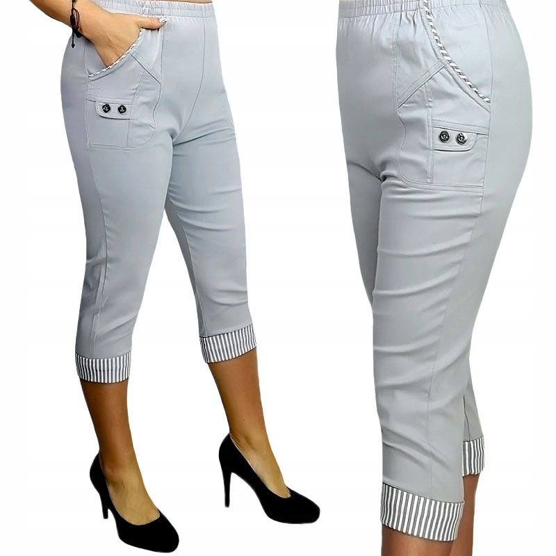 

Modne Eleganckie Spodnie 7/8 Kieszenie 44 / 2XL T2