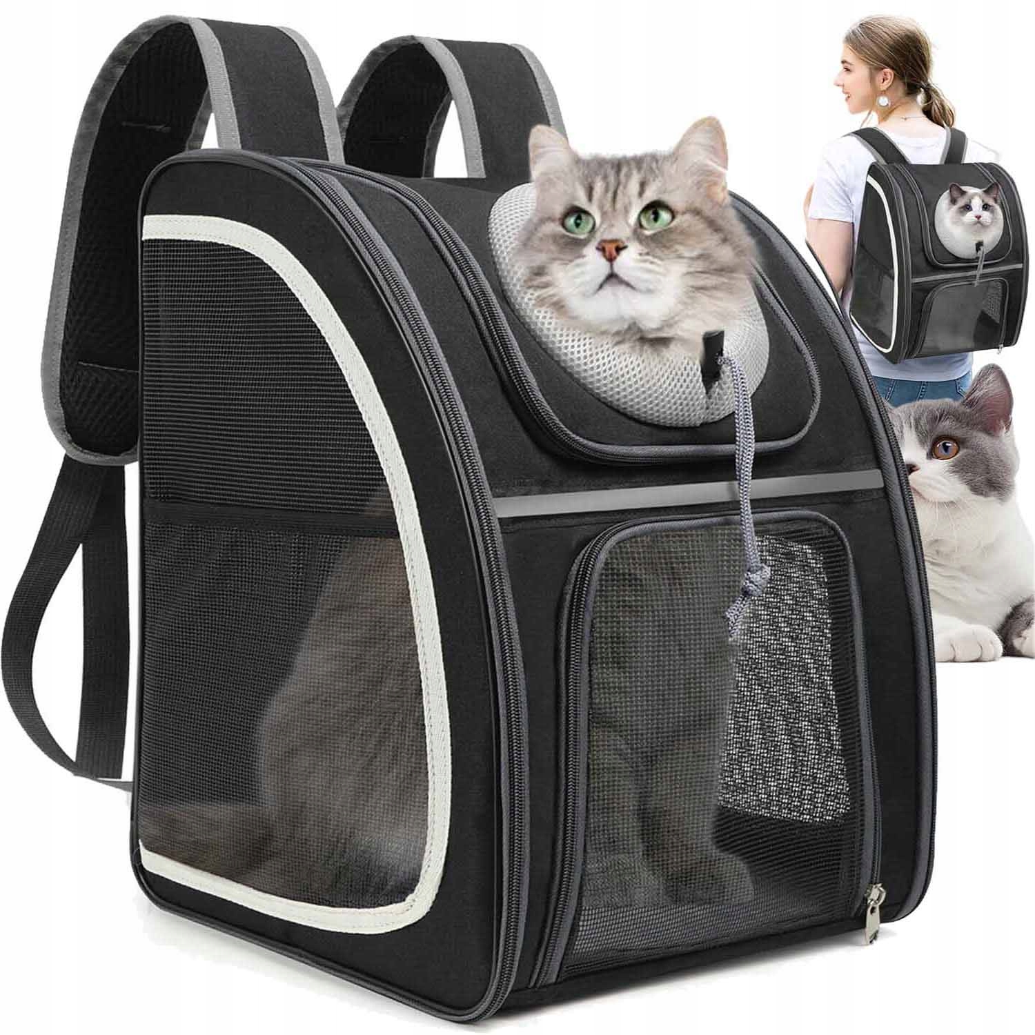 Levně Prostorný A Vzdušný Batoh Přepravka Pro Kočky A Psa[tag_close_c] Pro Bezpečné Cestování