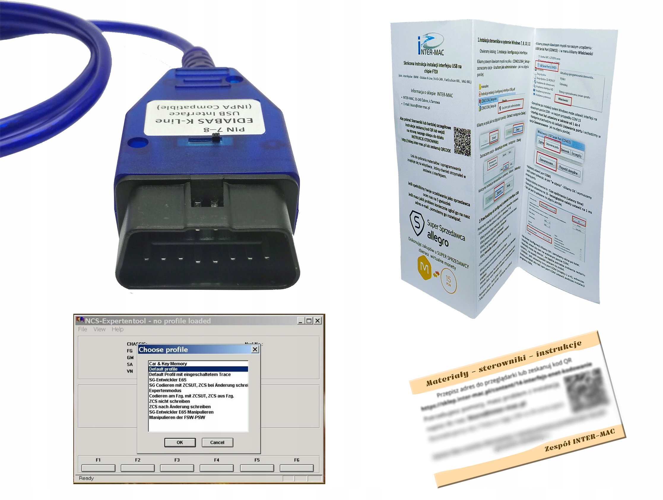 Interfejs 7-8 pin do Bmw seria E do Inpa do Ista Ncs Expert
