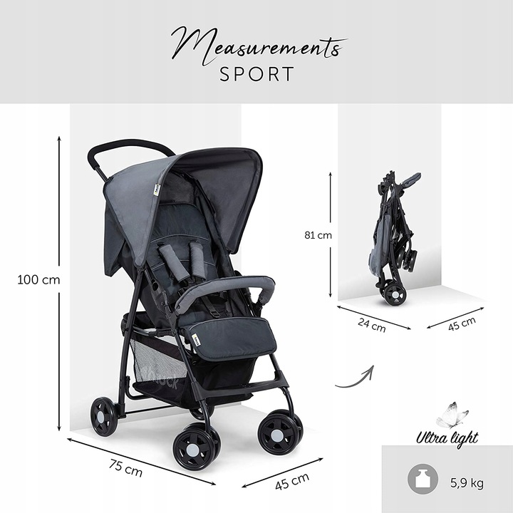 LEKKI WÓZEK SPACEROWY SPACERÓWKA HAUCK BUGGY DO 18 Marka Hauck