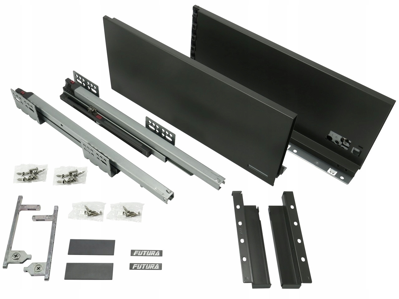 Šuplík Šedá S Tenkým Bokem Futura 40 CM H172 Vysoká 40 Kg 80 Tisíc Cyklů