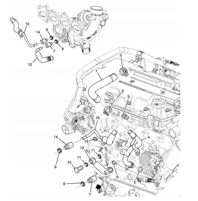 PRZEWOD RURKA TURBINY ASTRA J INSIGNIA MOKKA 1 4T Part number 55567067