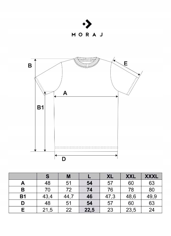 KOSZULKA MĘSKA MORAJ T-SHIRT PODKOSZULEK BAWEŁNA SPORTOWA NA CO DZIEŃ 3XL Kod producenta OTS1200-626
