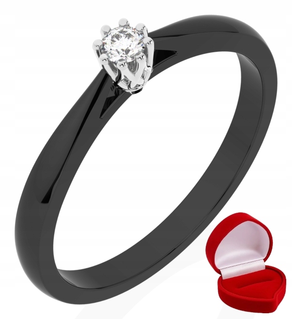 Prstýnek Matilde, černé zlato, diamant lab. 0,06 ct R0