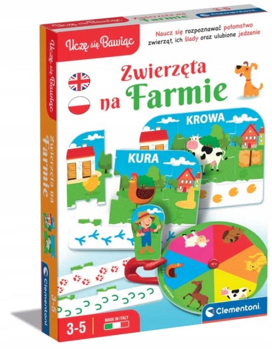 GRA ZWIERZĘTA NA FARMIE CLEMENTONI 3+ PREZENT DLA DZIECKA DLA PRZEDSZKOLAKA