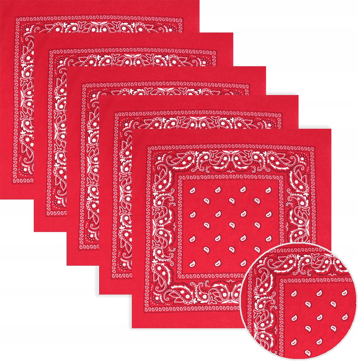

Bandamka bandana chusta czerwona x 5 bandamki zest
