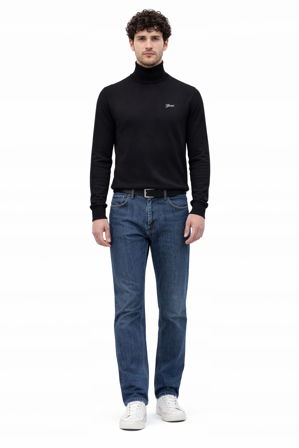 Guess Černý Pánský Svetr S Rolákem Přes Hlavu XXL I1C