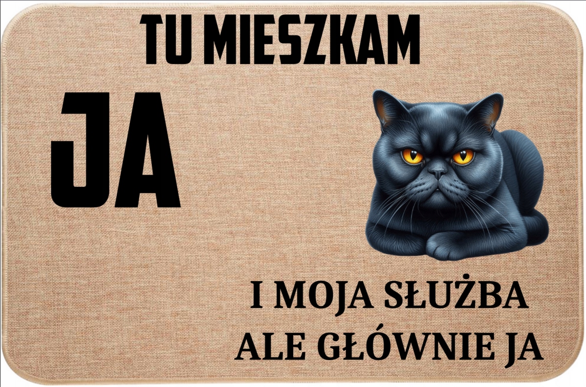 Lněná Rohožka S Kočkou Tady Bydlím Já A Moje Služba Ale Hlavně Já 3