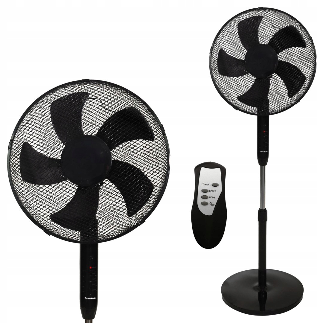 Podlahový ventilátor stojanový ventilátor 45W 3 režimy provozu 5 lopatek časovač pilo