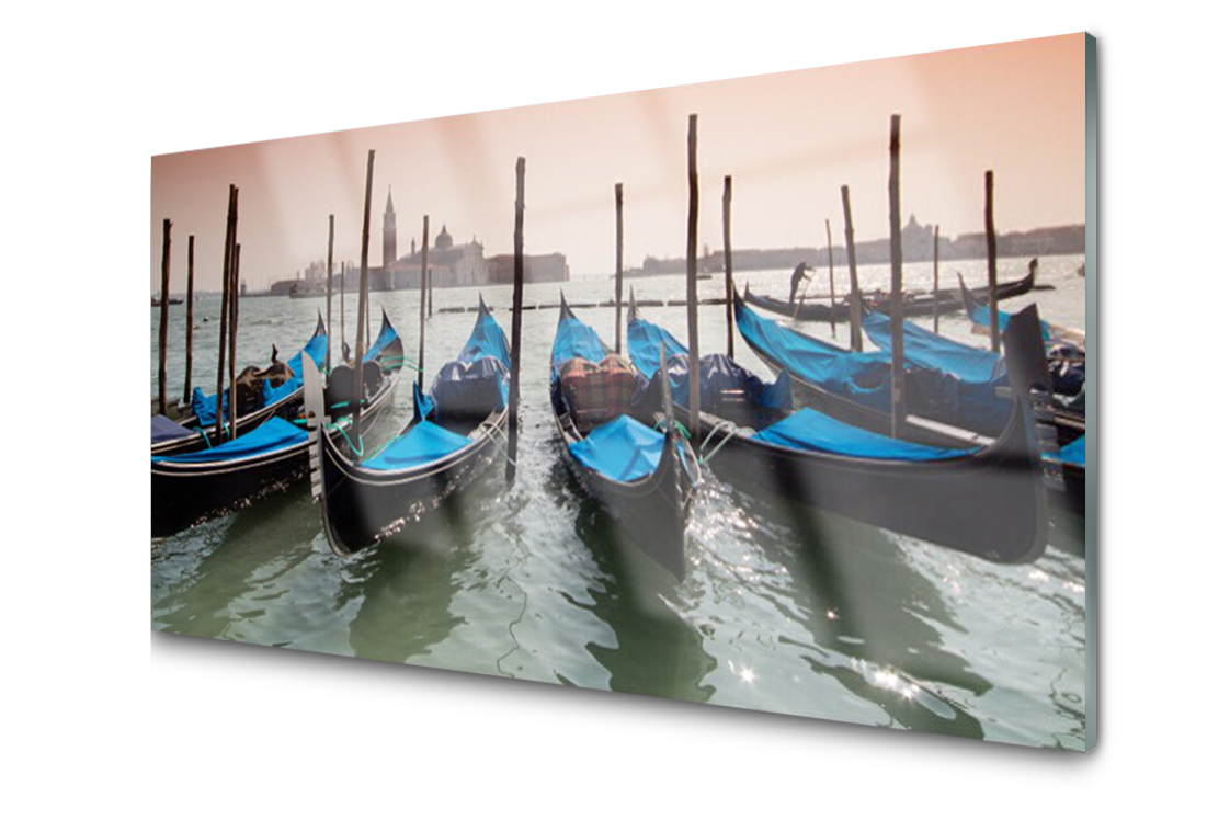 

Panel szklany Płytka Łódki Woda 120x60 + Klej