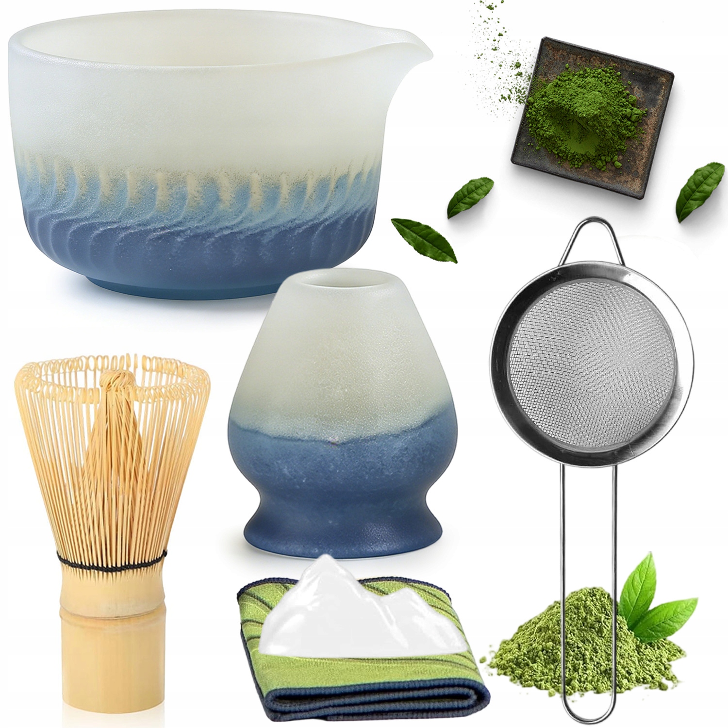 7SZT Zestaw Prezentowy Do Herbaty Matcha Zestaw Mioteł Matcha Z Trzepaczką