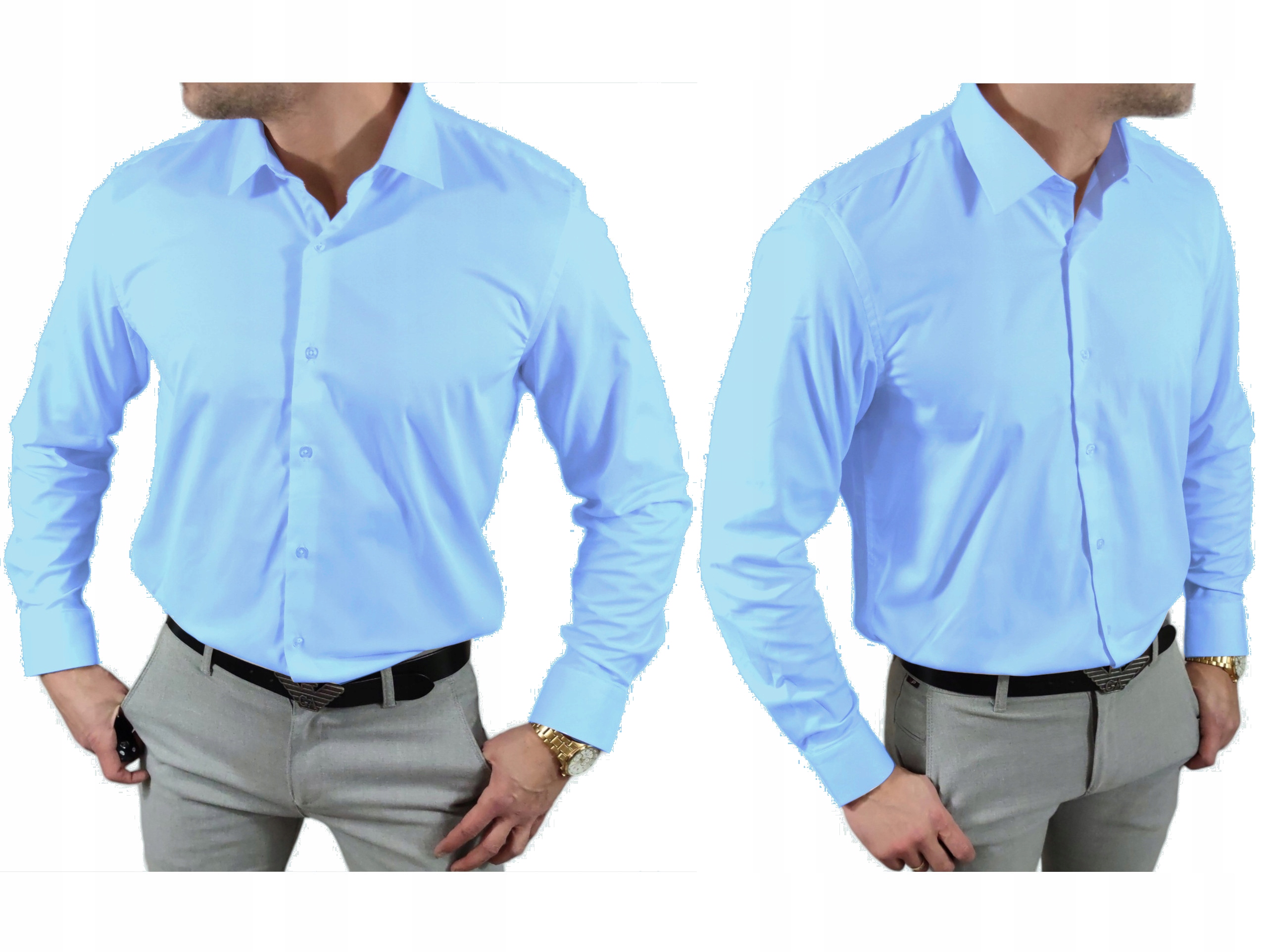 koszula męska błękitna jasnoniebieska małe i duże rozmiary 45/46