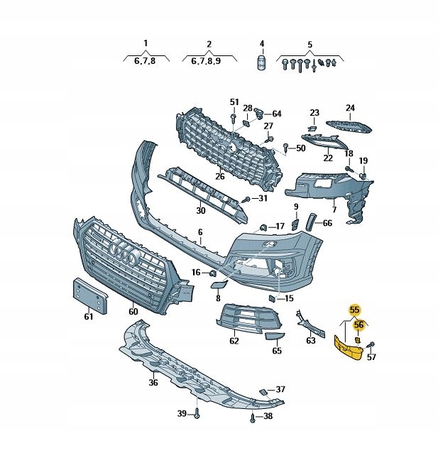 SPOJLER DOLNY BŁOTNIKA ZDERZAKA LEWY AUDI Q7 16-19 Typ samochodu 4x4/SUV Samochody osobowe
