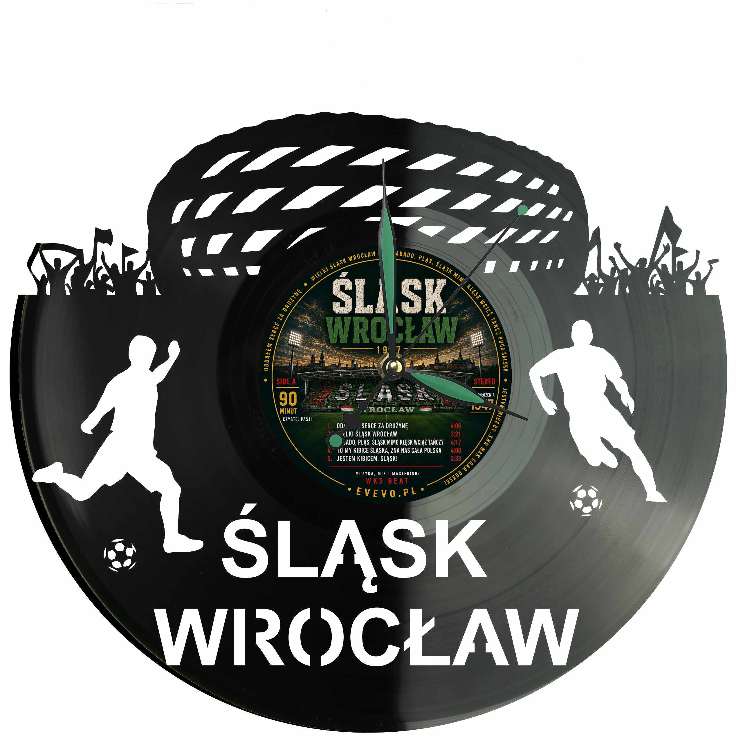 Slezsko Vratislav Nástěnné hodiny Vinylová deska Moderní dekorativní Dárek