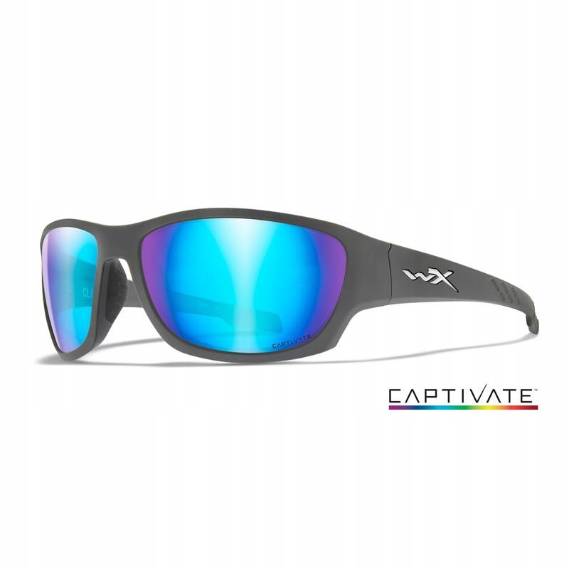 Okulary Wiley X Climb Matte Grey Frame Captivate Pol Blue Mirror okular