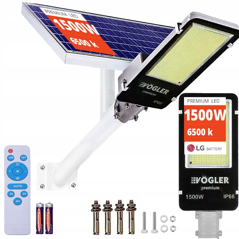 Lampa Solarna 1500W Akumulator Lg Duża Mocna Uliczna Ogrodowa Premium