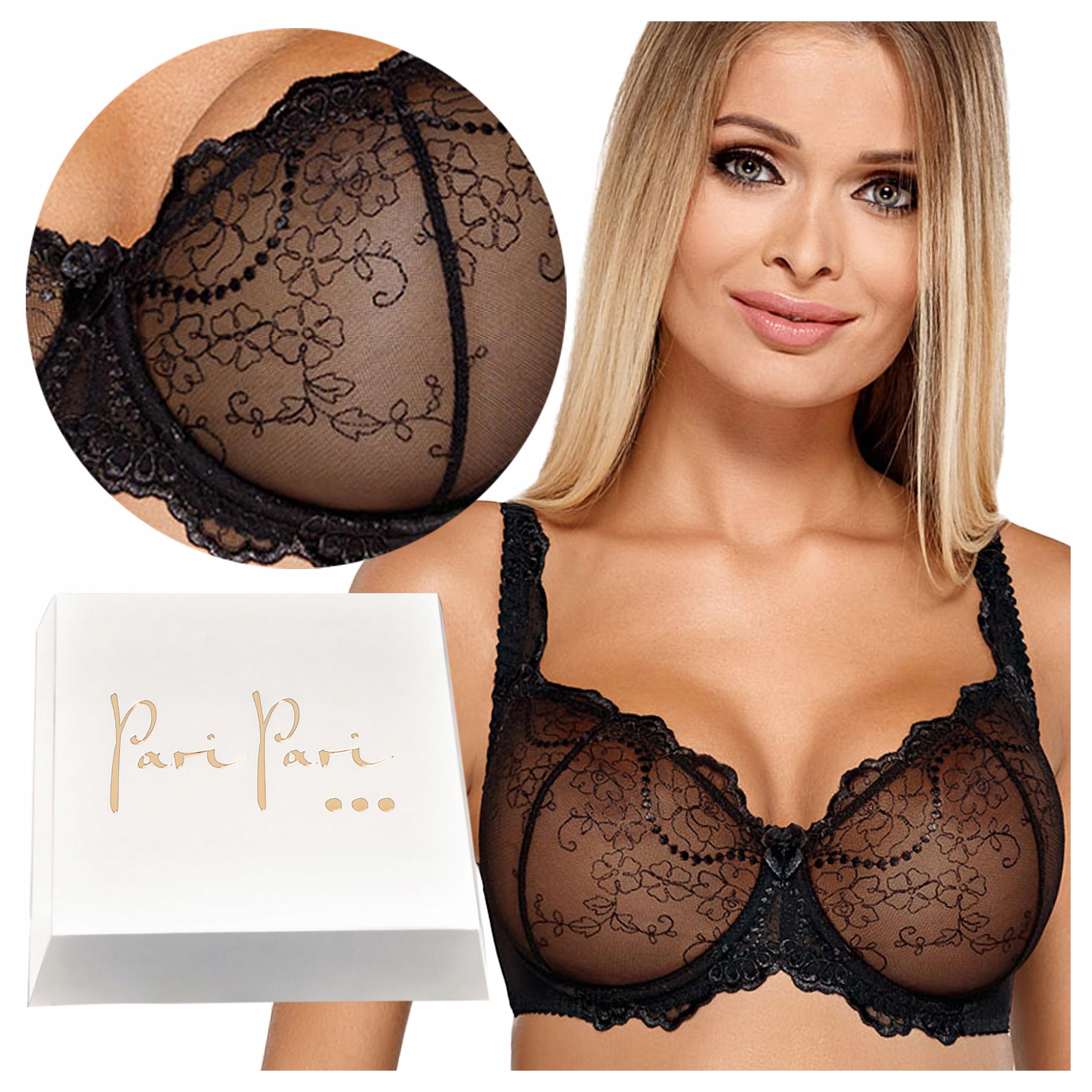 Měkká krajková podprsenka Soft s výšivkou a kosticemi, černá, 75 g