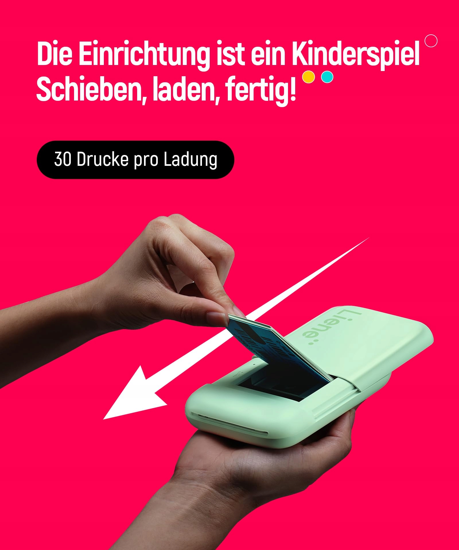 LIENE Drukarka Fotograficzna Bluetooth 50 Arkuszy Papieru Zink Zielona — miniatura 7