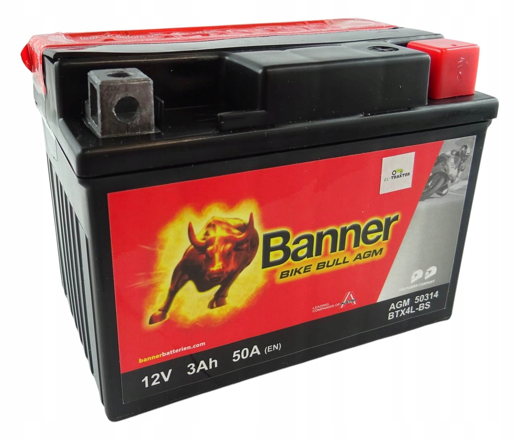 Akumulator Banner Bike Bull 3Ah 50A Agm 503 14 BTX4L-BS YTX4L-BS