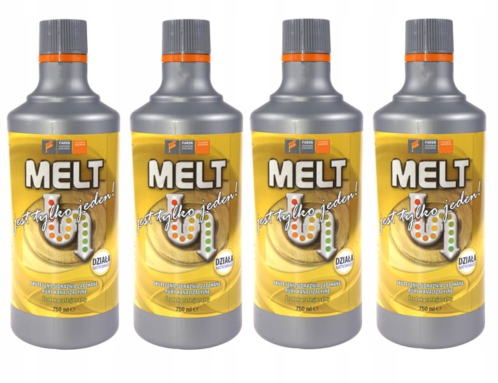 Środek Płyn Do Udrażniania Rur Kanalizacji MELTx4szt