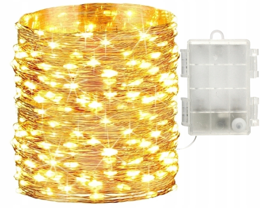 

Lampki Druciki 100 Led Biały Ciepły Na Baterie