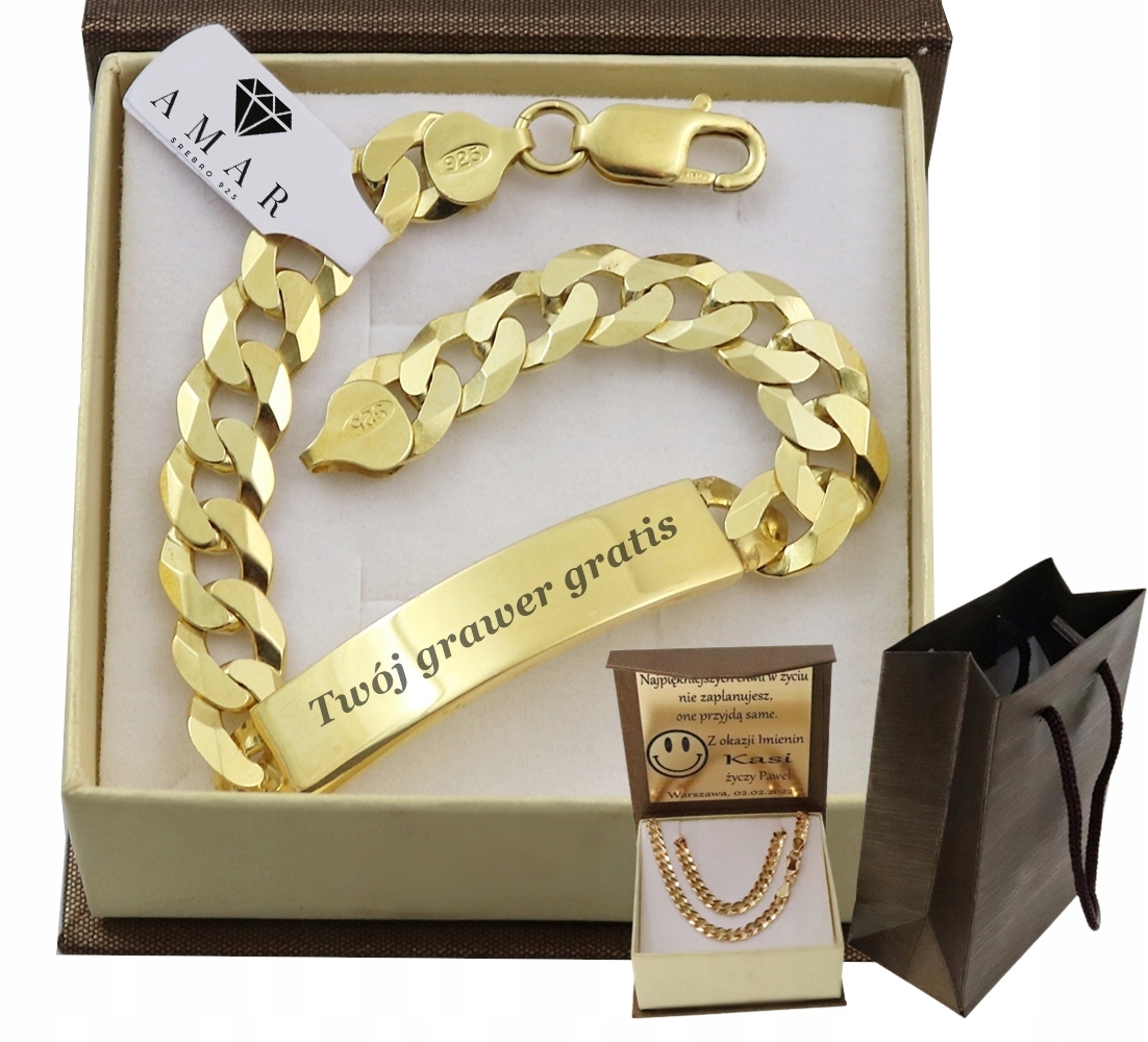 Pánský Náramek Ryzost 925 585, Masivní Gravírování Bonus