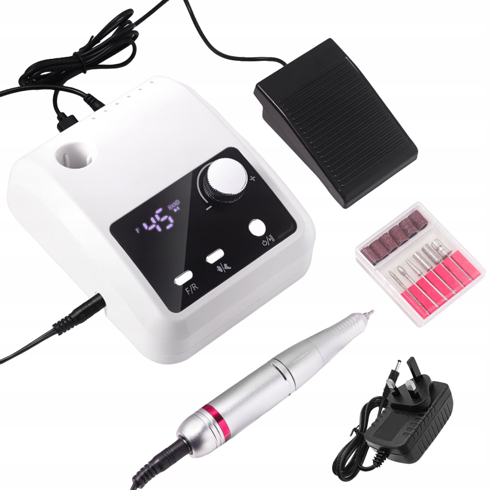 Bruska Na Manikúru Silná Frézy 45000 Rpm Pedikúra Bílá