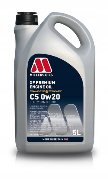 Motorový olej Millers Xf Premium Engine Oil C5/C6 0w20