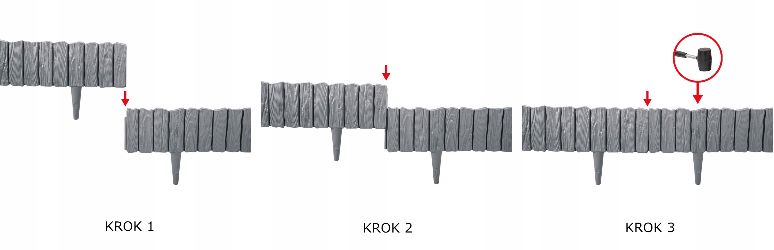 PALISADA OGRODOWA obrzeże trawnikowe płotek WOOD 0,58 mb ciemny brąz Wysokość produktu 13 cm
