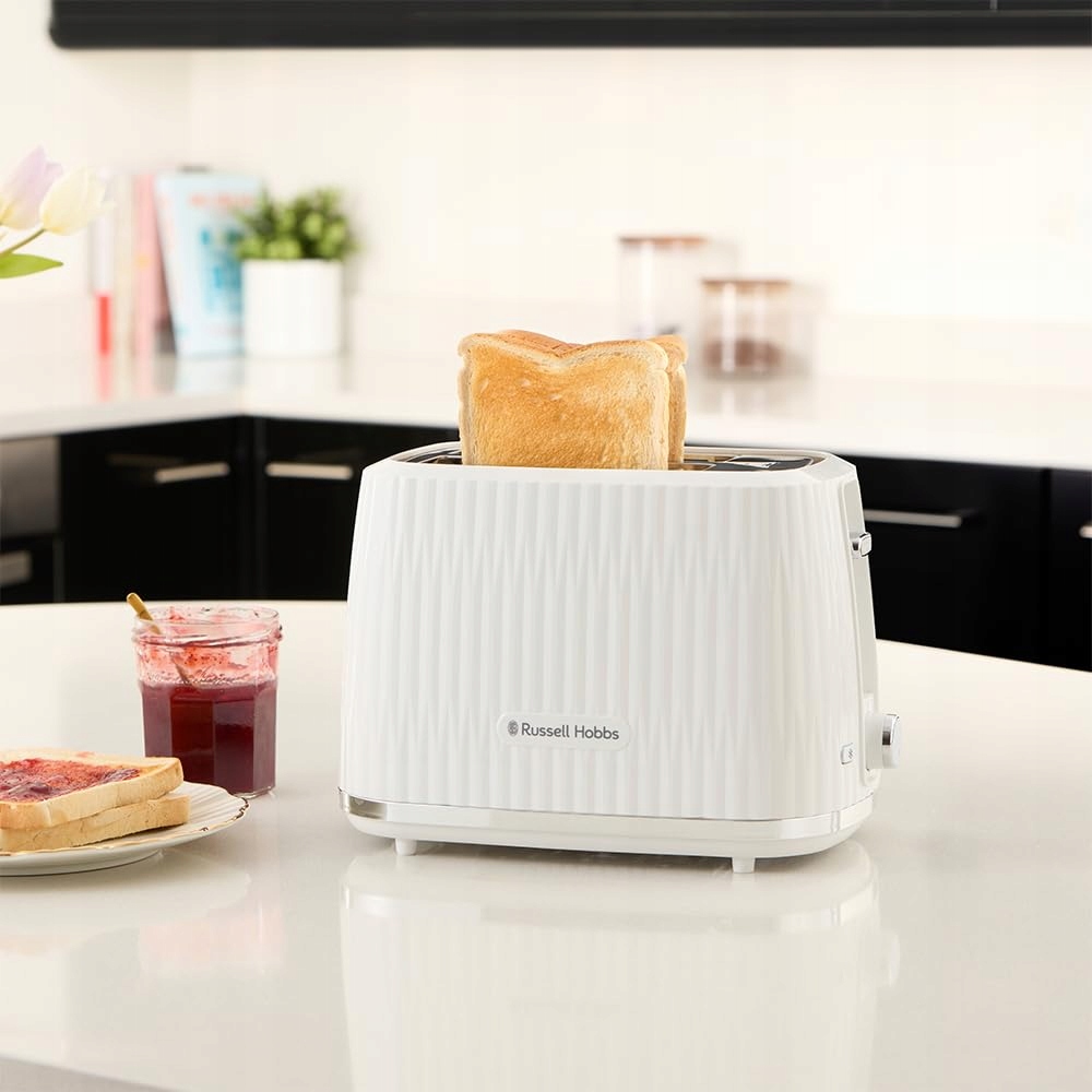 RUSSELL HOBBS Toster 2 Kromki 6 Stopni Opiekania Funkcja Podgrzewania Biały — miniatura 6