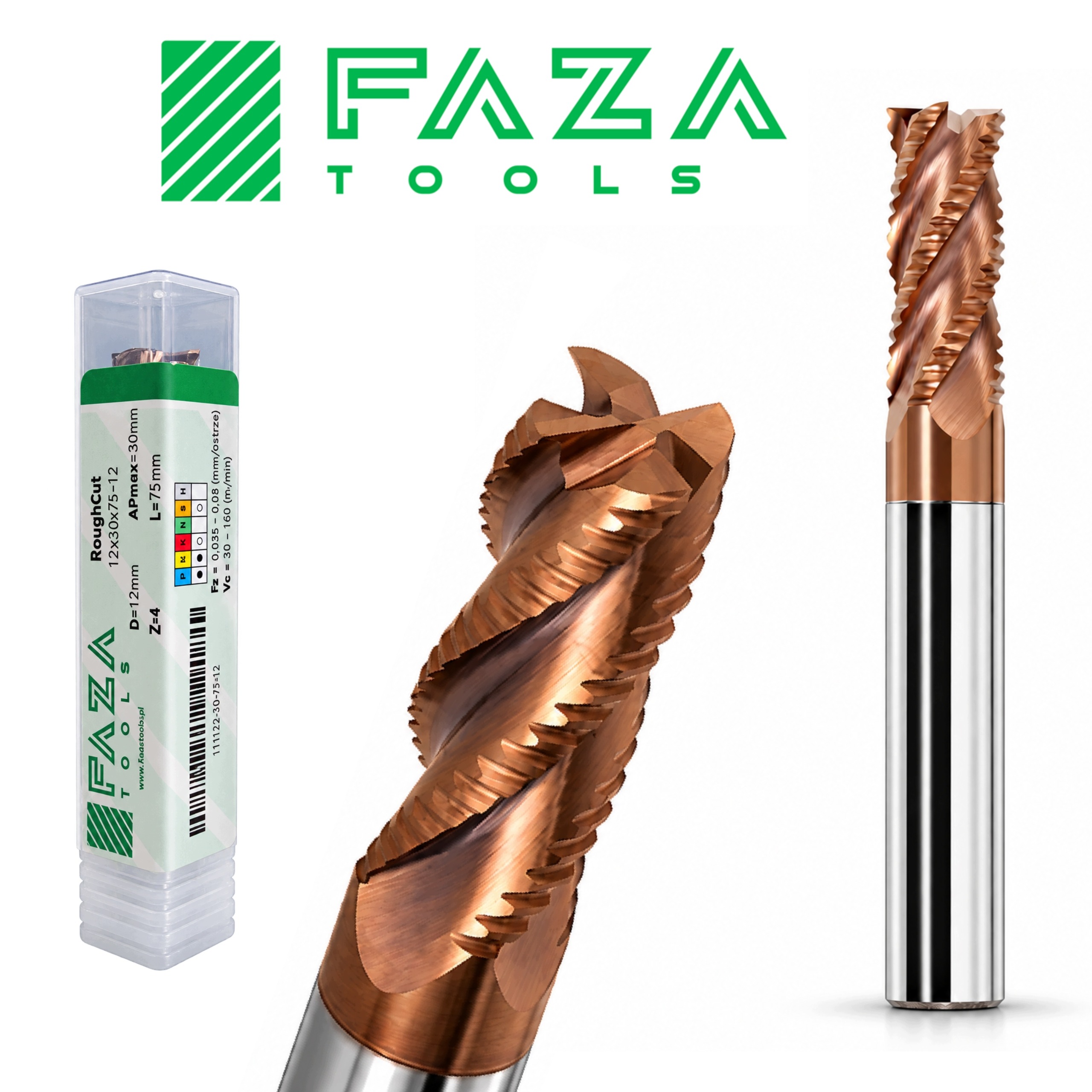 Frez Vhm Węglikowy zgrubny fi 10mm 55HRC 4F 10x25mm 4ostrza gryzak RoughCut