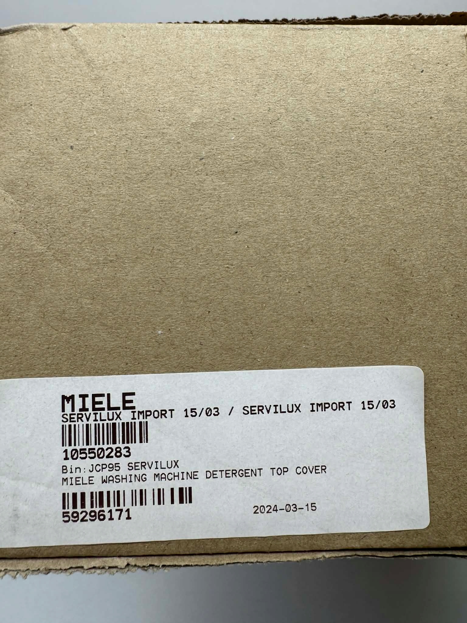 Miele 10550283 – horní kryt zásuvky na čisticí prostředky