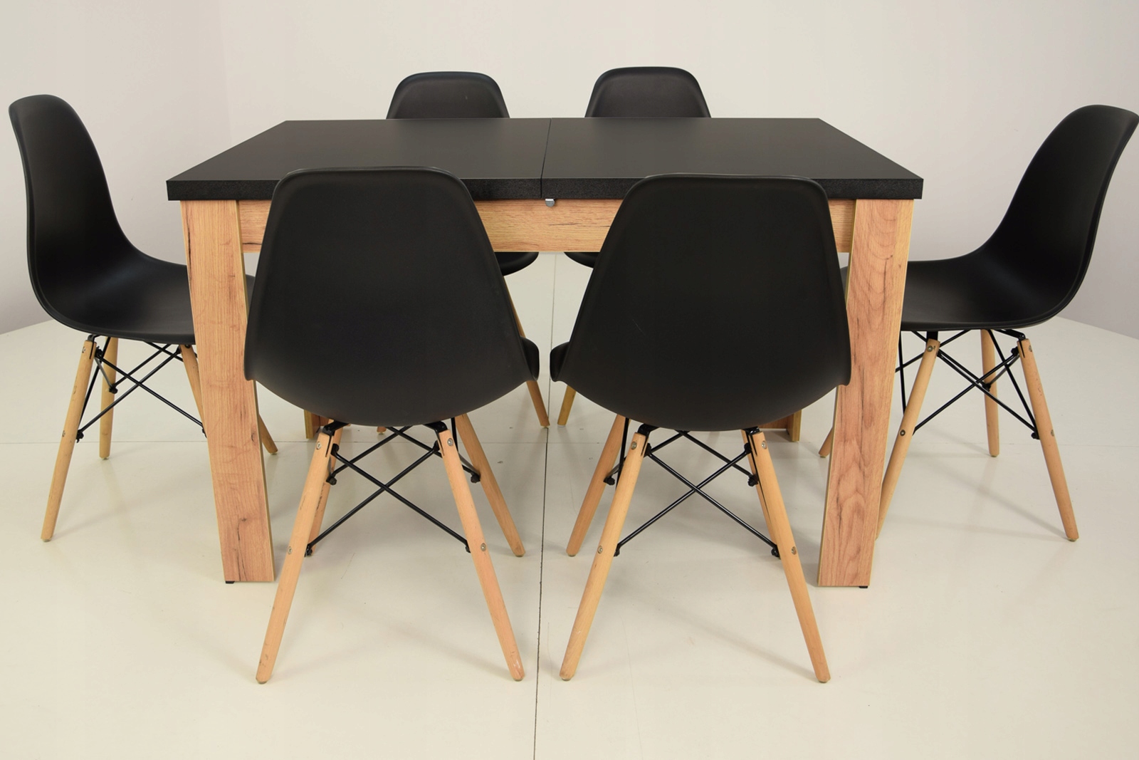 Zestaw pokojowy Rozkładany stół z 6 krzesłami DĄB Liczba elementów w zestawie 7