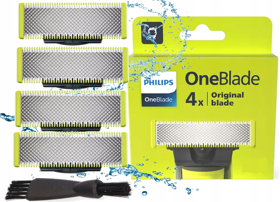 0STRZA Oryginalne Philips Oneblade 4 Szt. Wymienne Dwustronne Głowica Tnąca