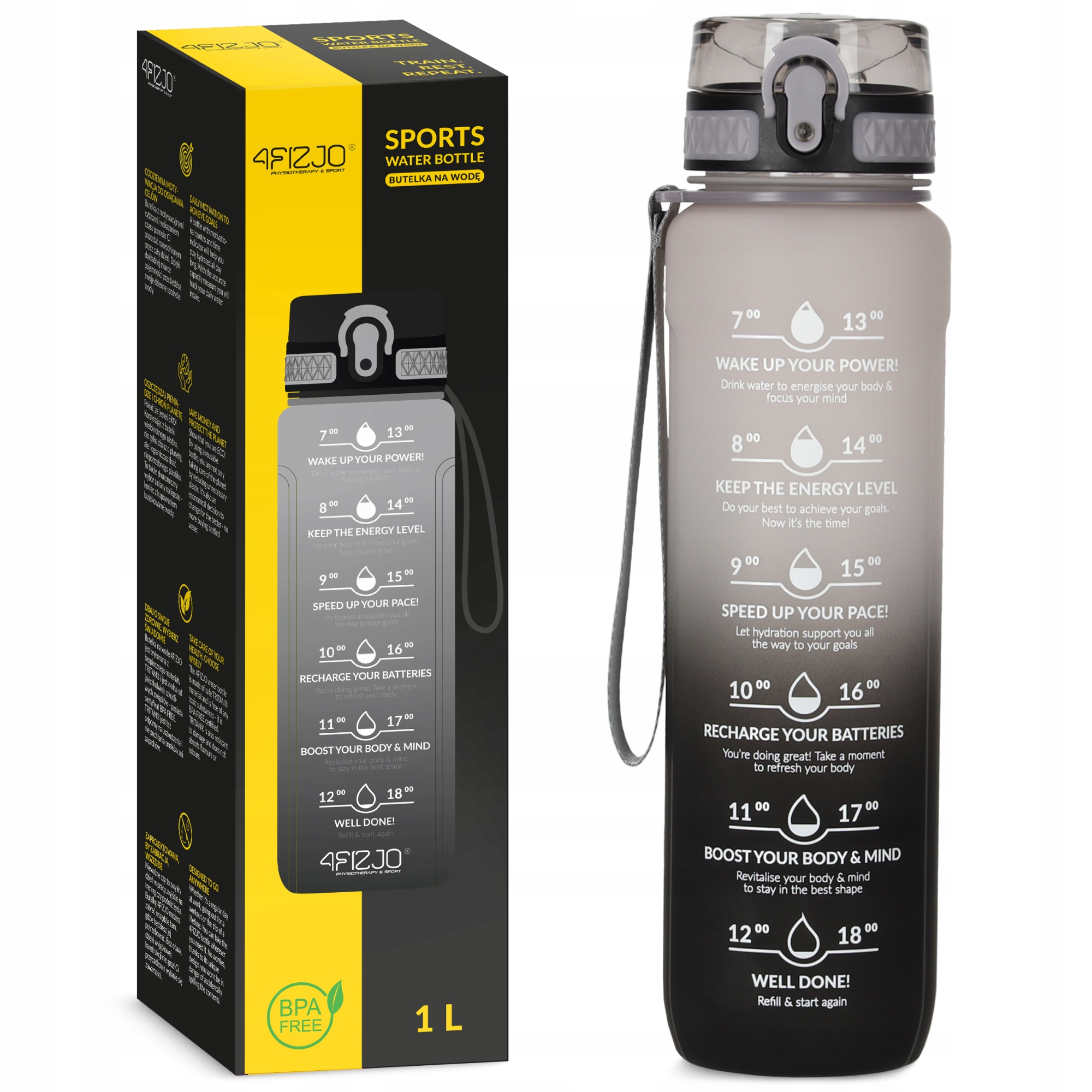 Bidon Sportowy Szczelna Butelka Na Napój Wodę Solidna Tritanowa 1000 ml