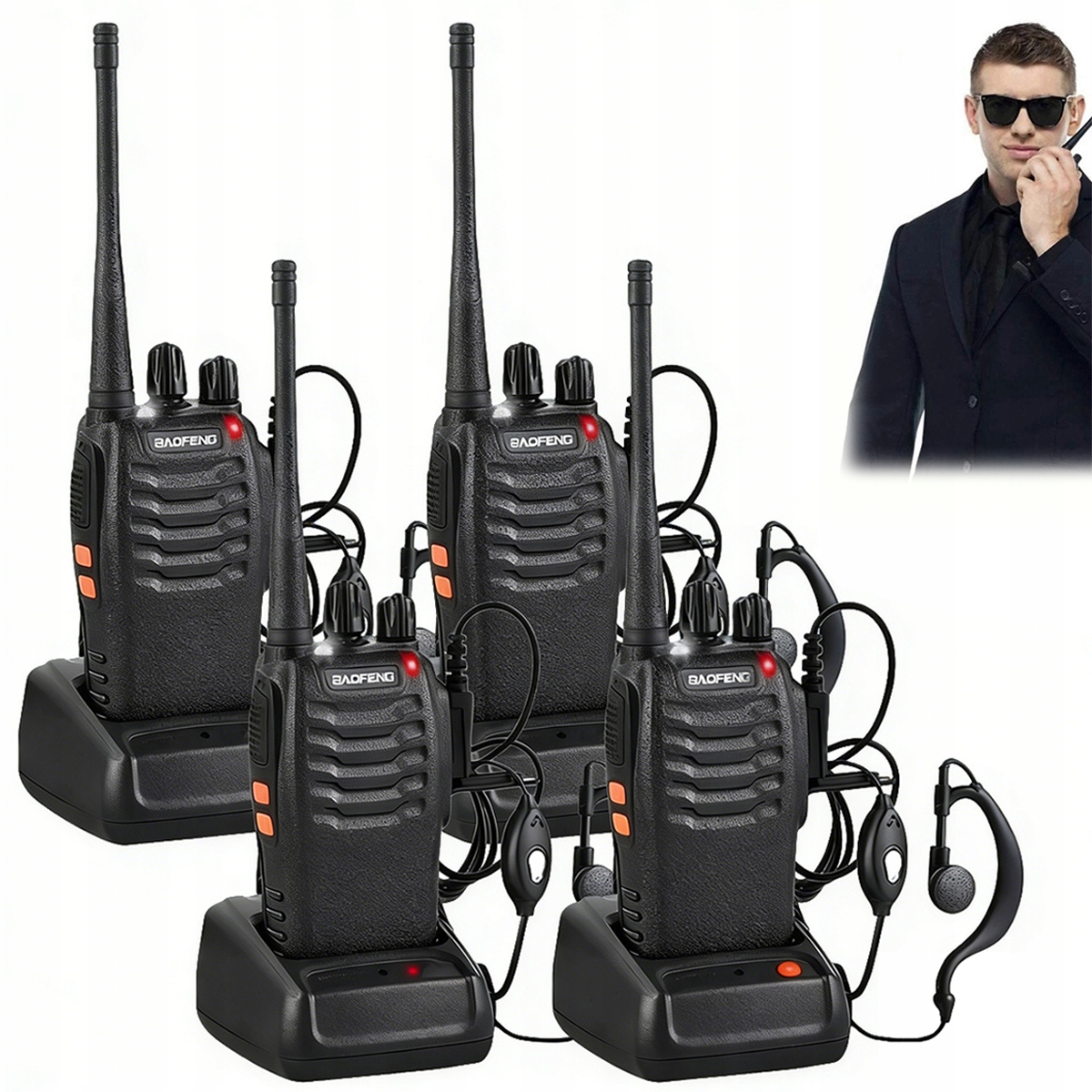 4PCS Walkie Talkie Krótkofalówki Pmr Duży Zasięg Radiotelefon Zestaw