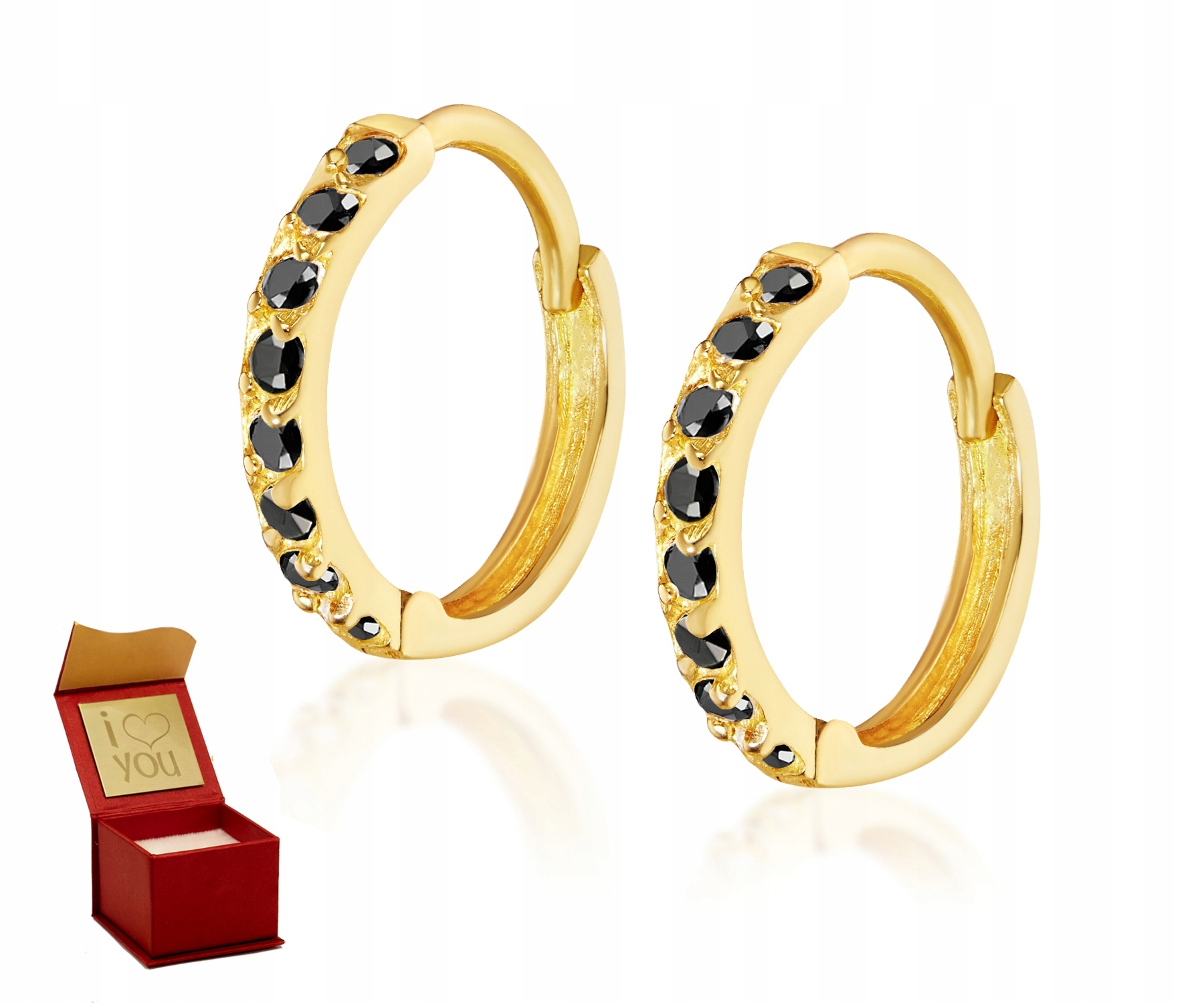 

Złote kolczyki Princess Sparkle czarne