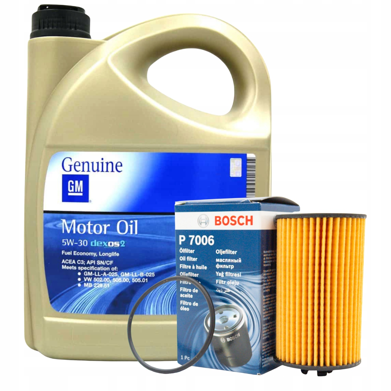 Motorový olej Gm Dexos2 5 l 5W-30 Olejový filtr Bosch Opel 1.0 1.8 16v