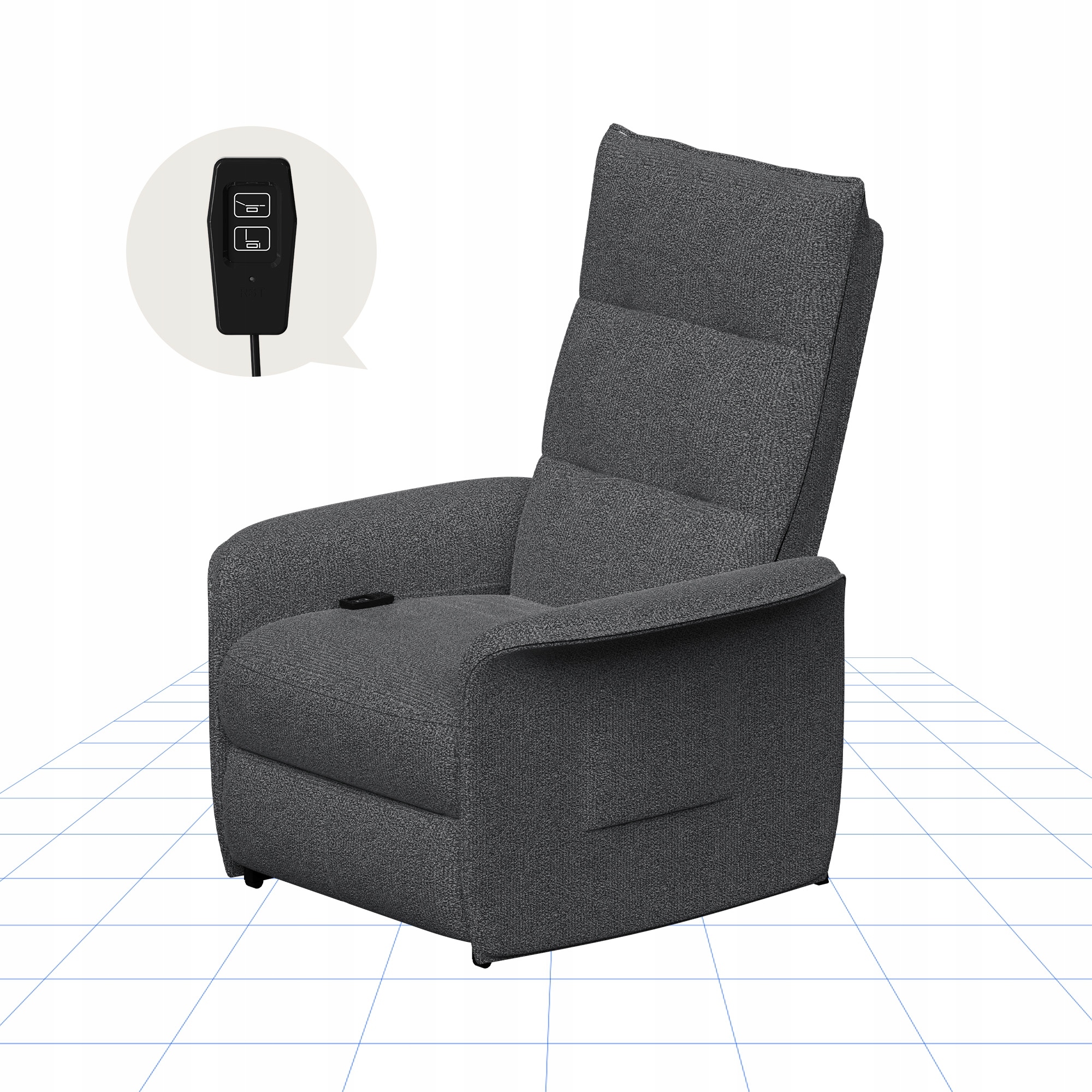 Fotel Rozkładany Elektryczny X1 Z Pilotem 155° Ciemnoszary Flexispot