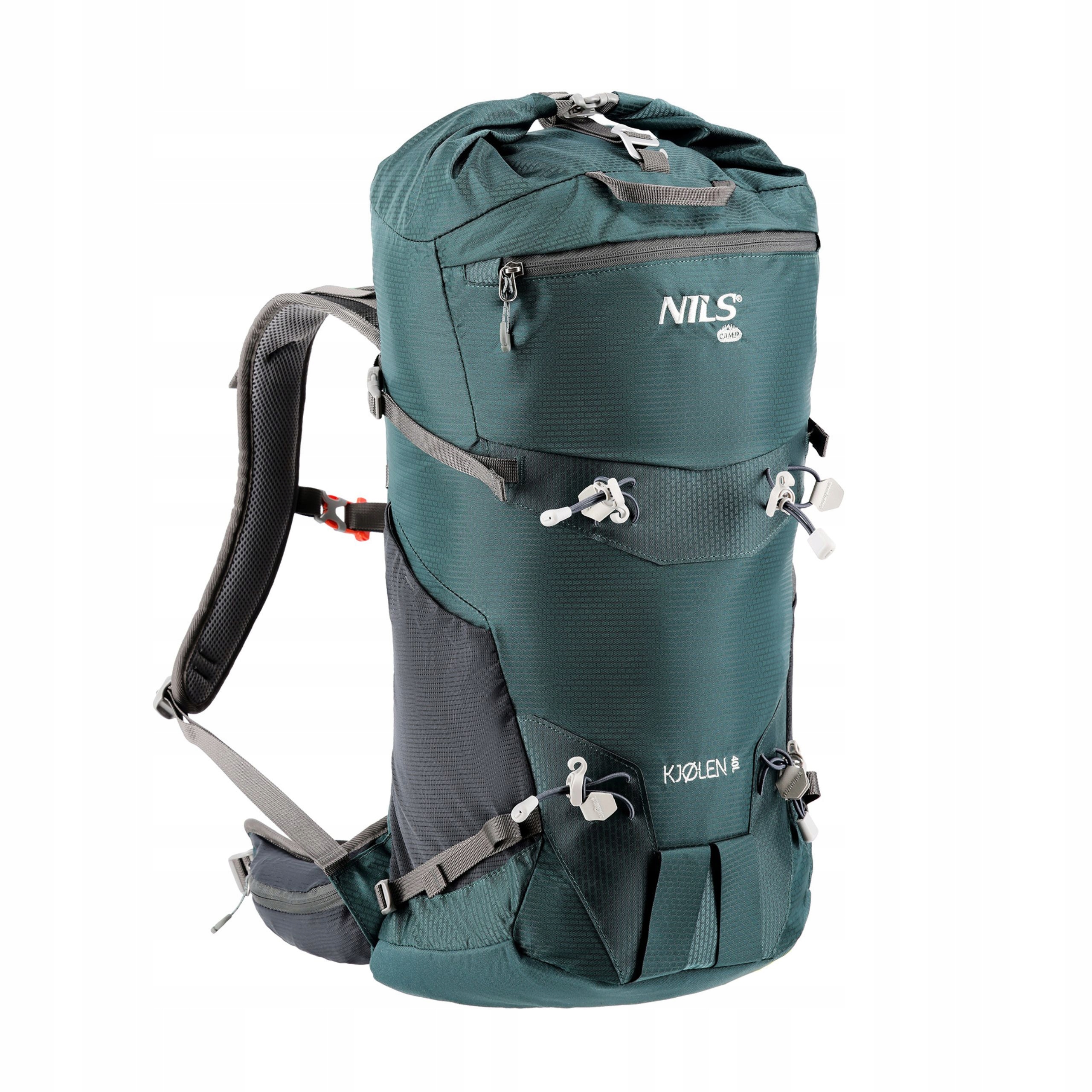 Batoh Nils Camp zelený 41-60 l nylon 2 komory 7 kapes