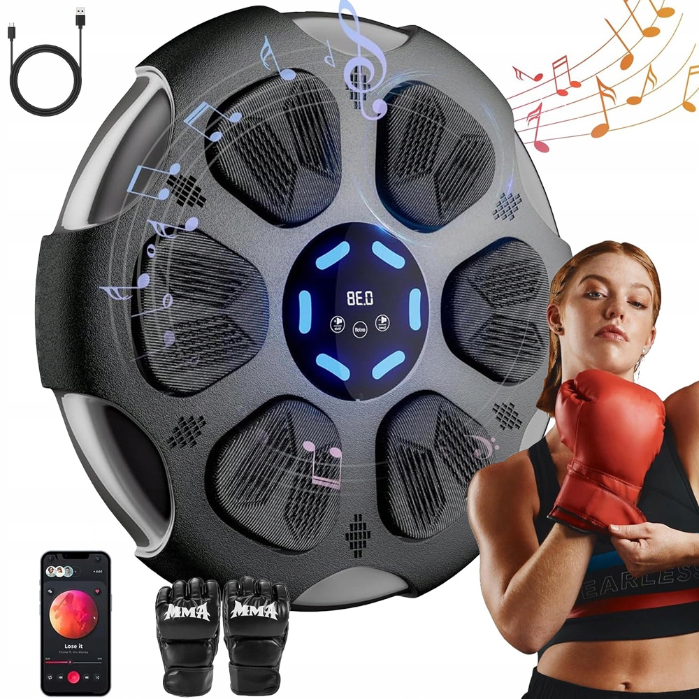 Music Boxing Machine V Tréninkové Led Boxovací Stěně Bluetooth 9 Režimů