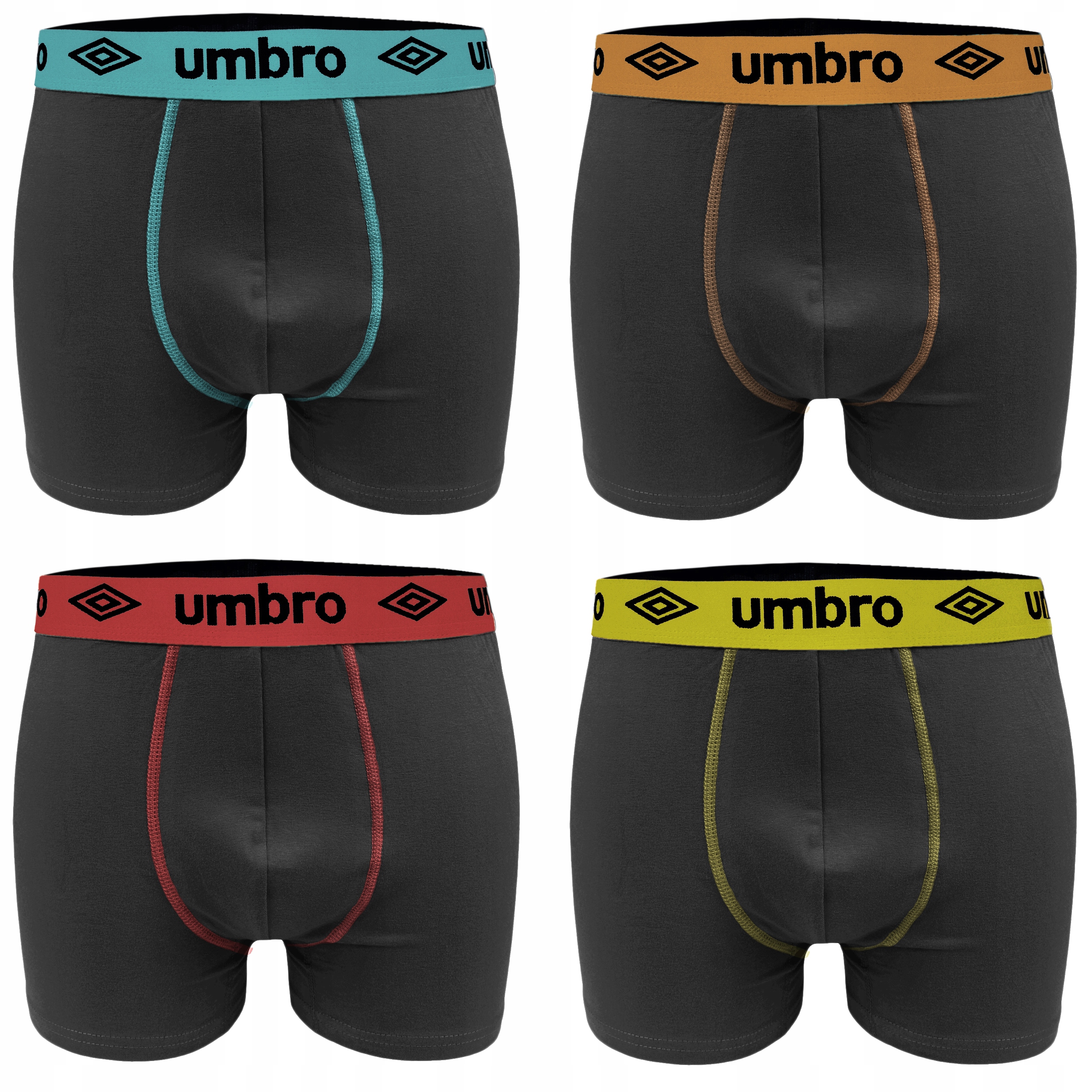 

Modne bokserki męskie Umbro 4pak 002 bawełna XL