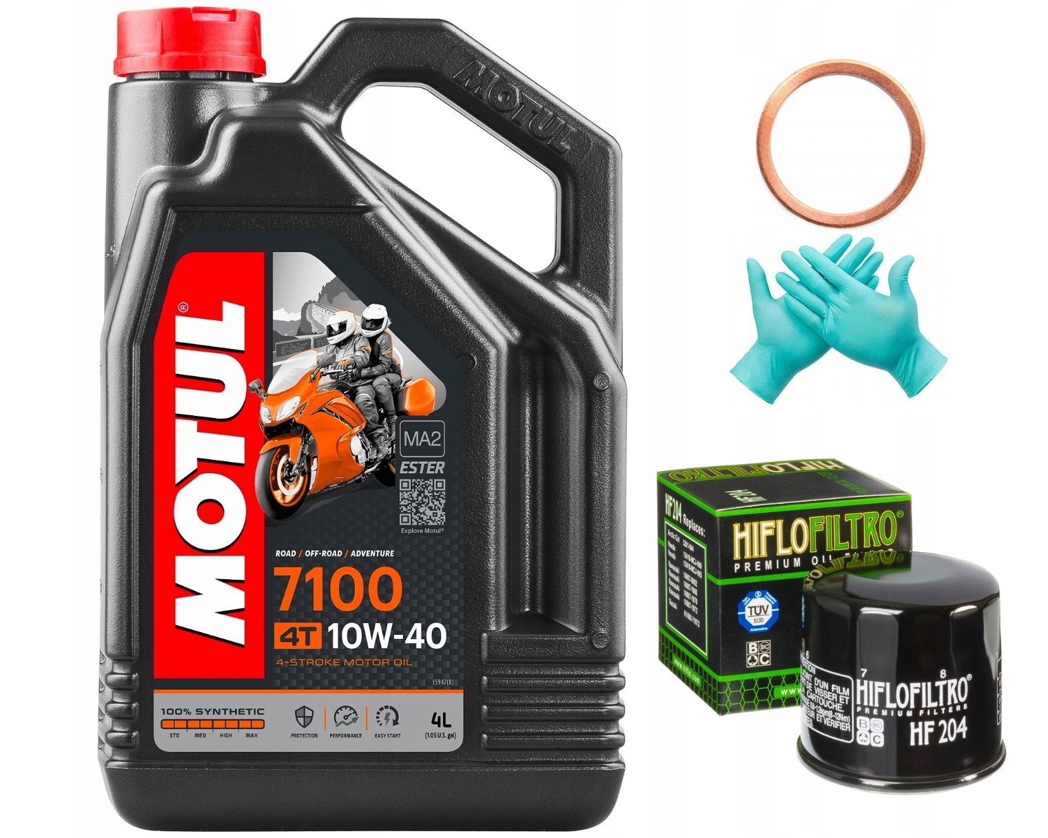 Olej Motul 7100 10W40 4L Filtr HF204 Honda Cb 650 R 2019-2023 CB-650R