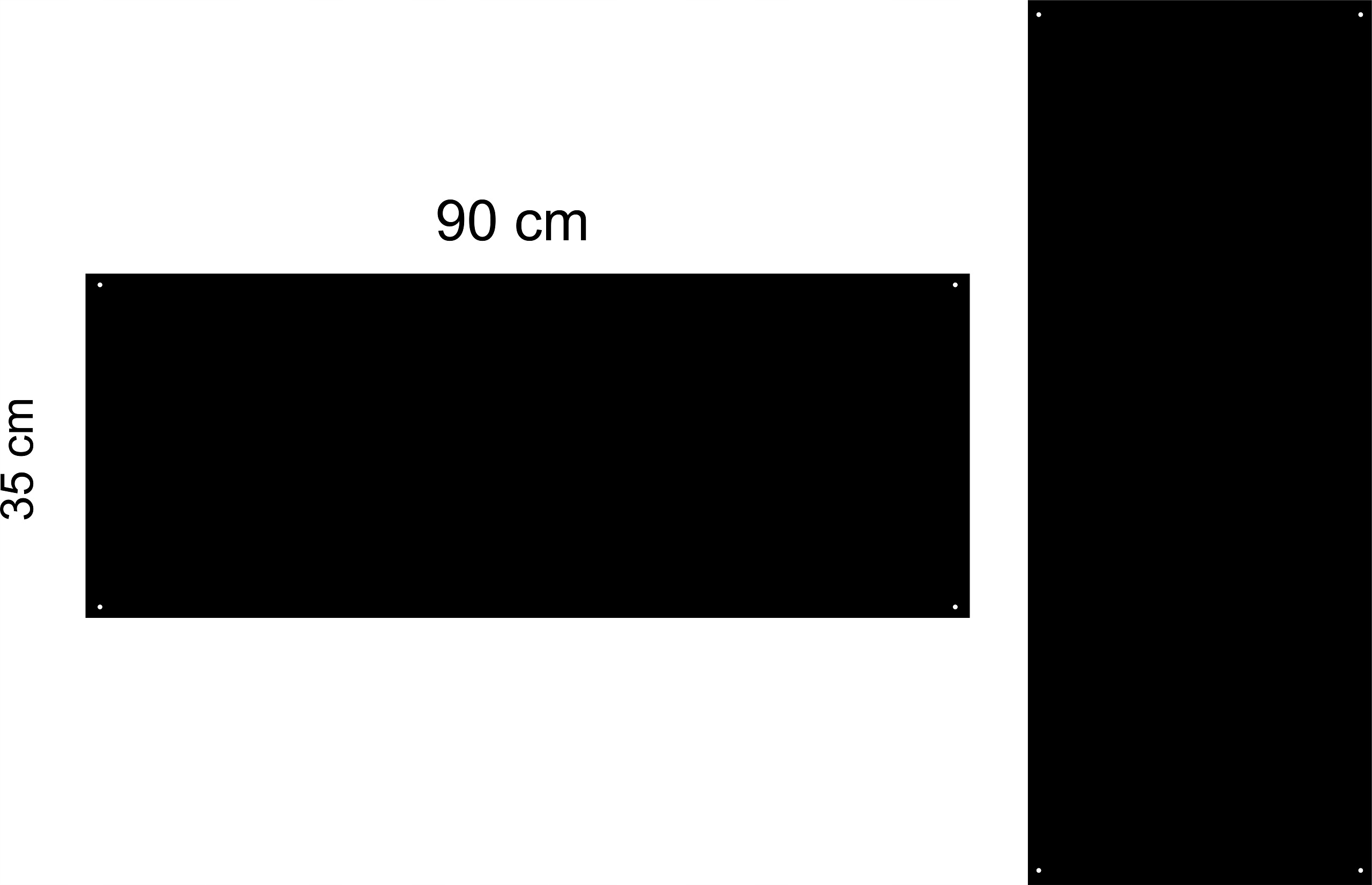 Kovová tabule magnety obdélník Magnetická černá 90x35