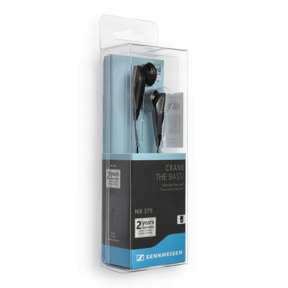 Słuchawki przewodowe douszne Jack 3,5 mm Sennheiser MX375 czarne