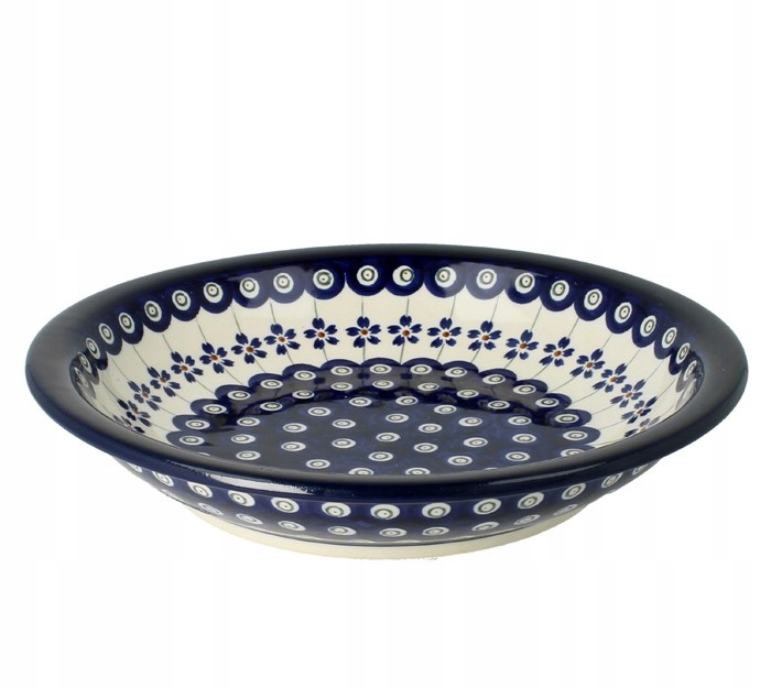 Bolesławiec Talerz Głęboki 23 CM Wzór 1002 Dekoracja 166A Gat. I