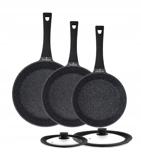 

Zwieger Black Stone Zestaw 3 Patelni Pokrywki