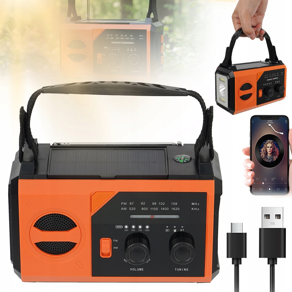 Bluetooth 5.3 20000MAH Multifunkčná Powerbanka Oranžovo-čierna