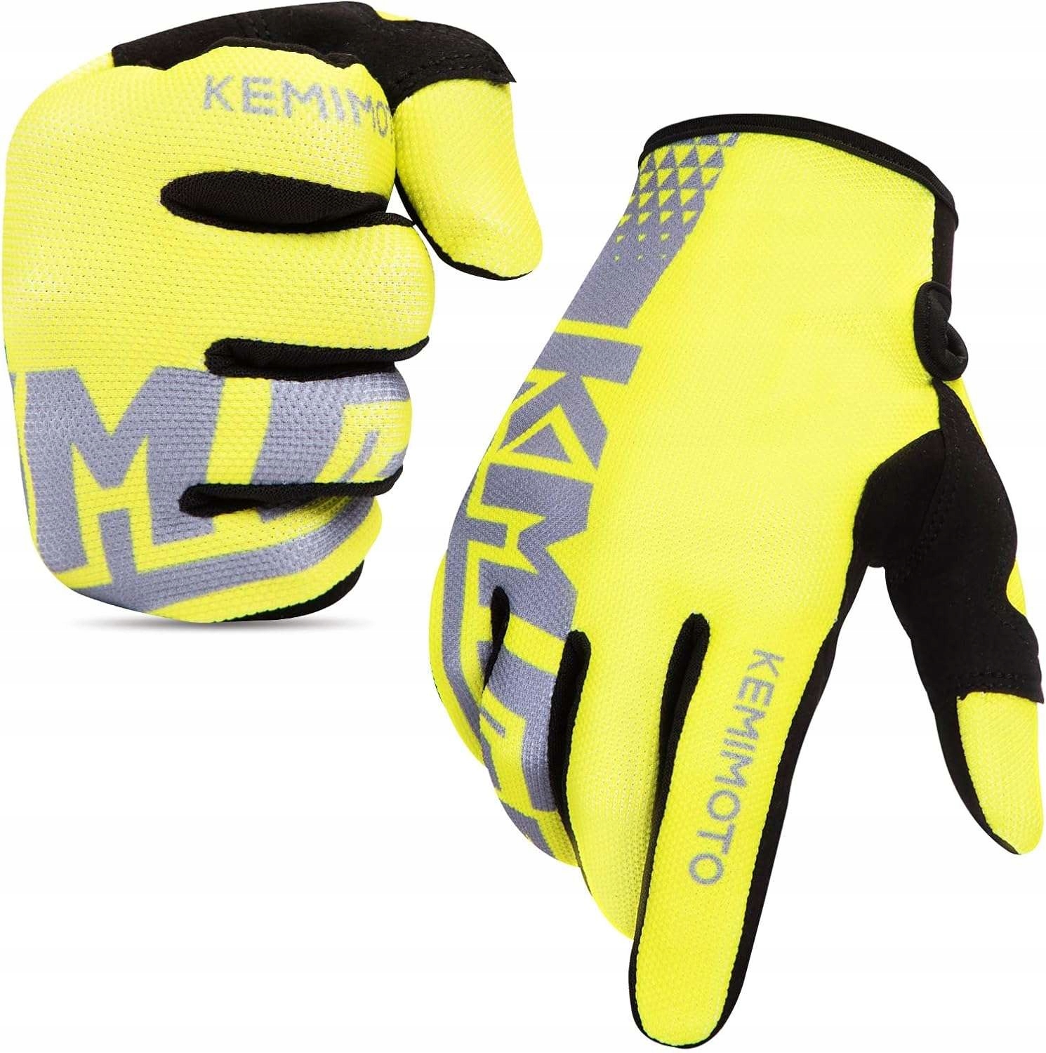 Rękawiczki motocyklowe letnie rowerowe oddychające dotykowe żółte rozmiar L